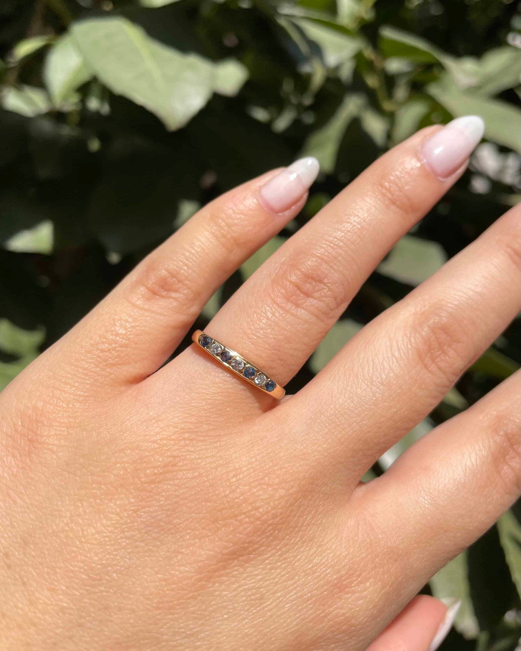 Demi Alliance Vintage Saphirs &amp; Diamants "Béatrice" - Elliade Paris