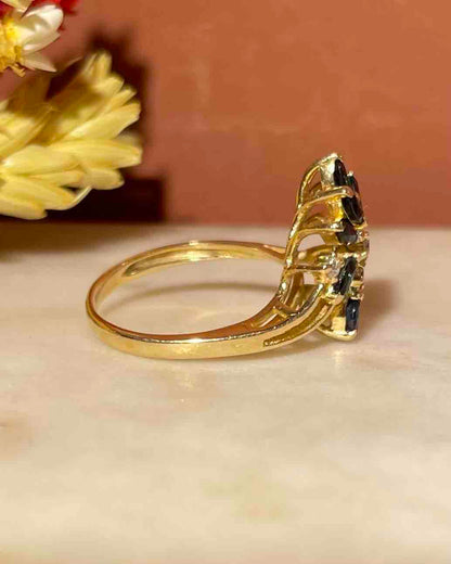 Bague Marguerite Saphir coeur Diamants &quot;Millie&quot;