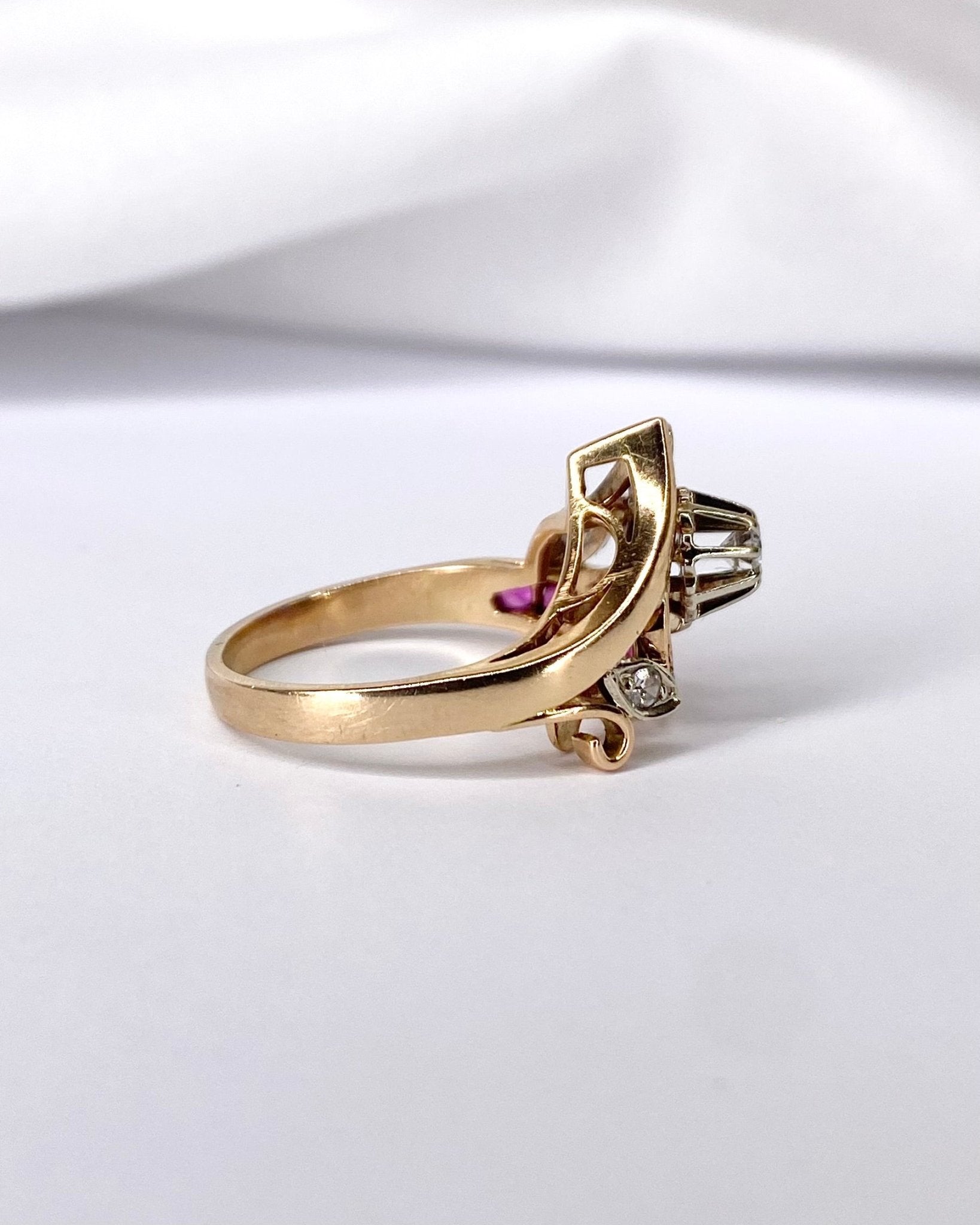 Bague Diadème Rubis &amp; Diamants "Nora" - Elliade Paris