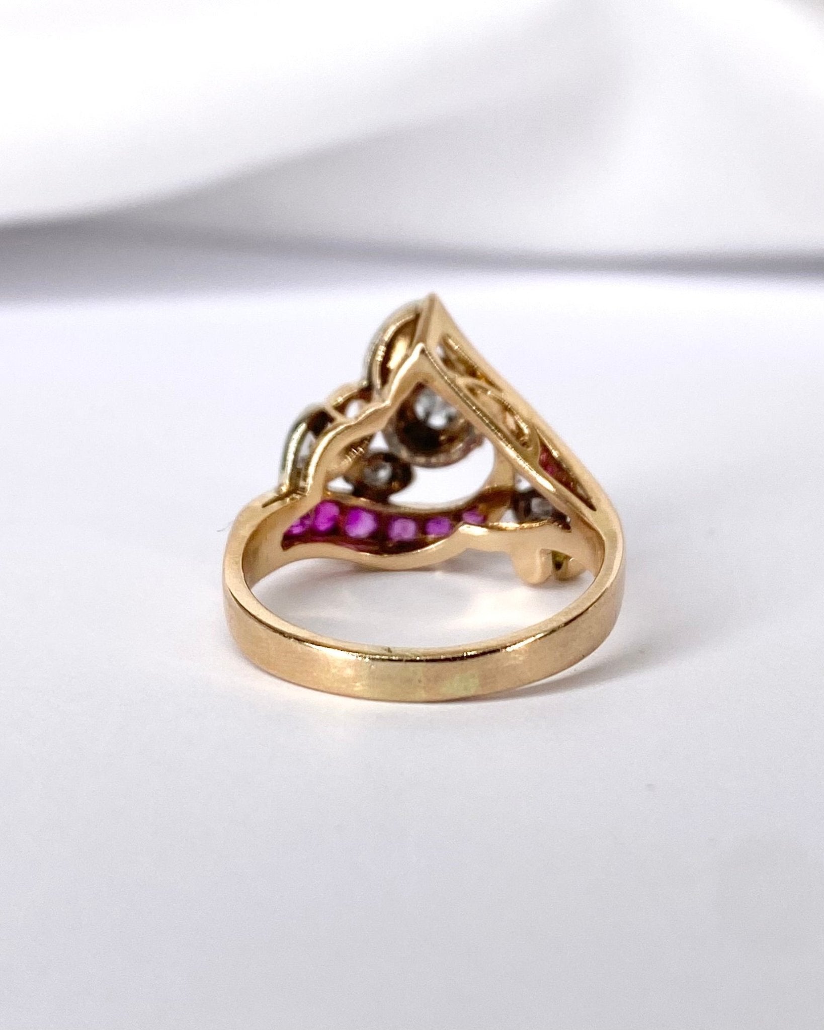 Bague Diadème Rubis &amp; Diamants "Nora" - Elliade Paris