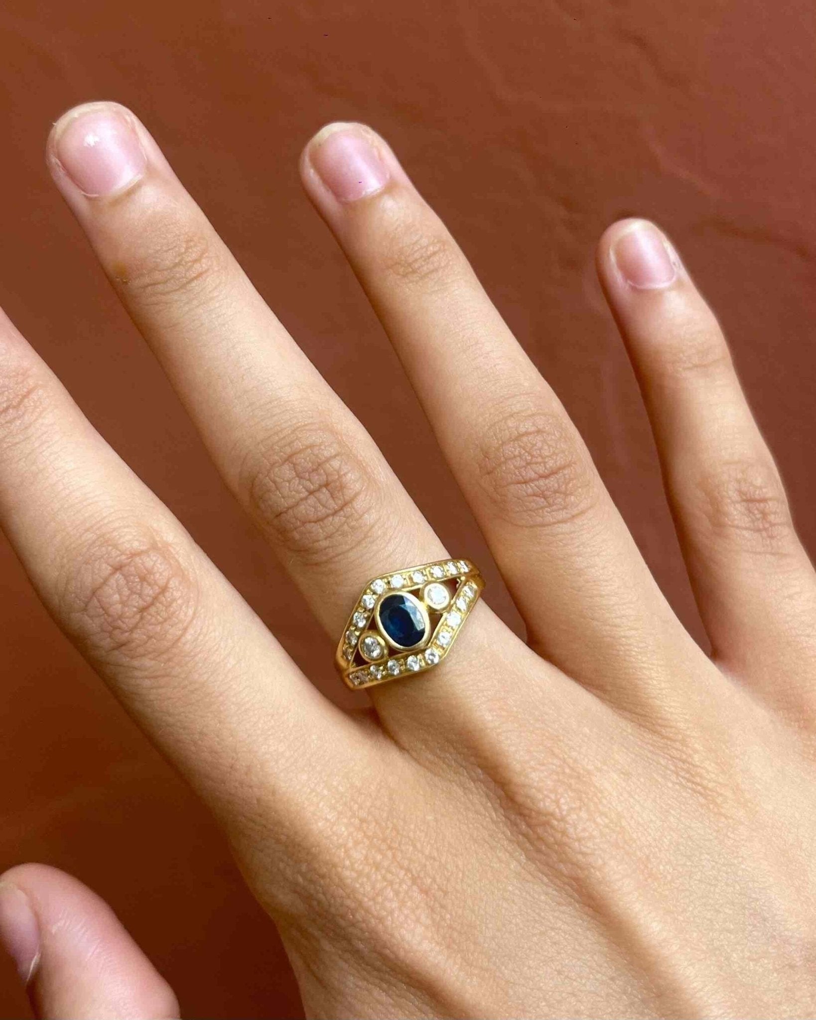 Bague Diadème Saphir &amp; Diamants "Narcisse" - Elliade Paris