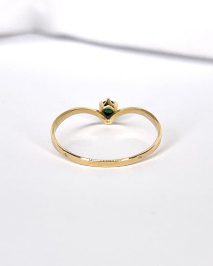 Bague Diademe Solitaire Émeraude "Letty" - Elliade Paris