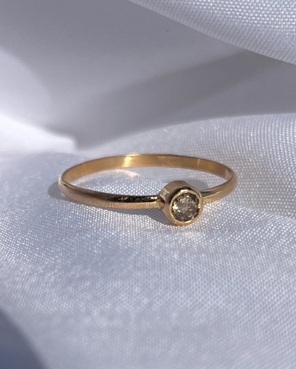 Anillo solitario vintage de diamantes &quot;Chloé&quot;