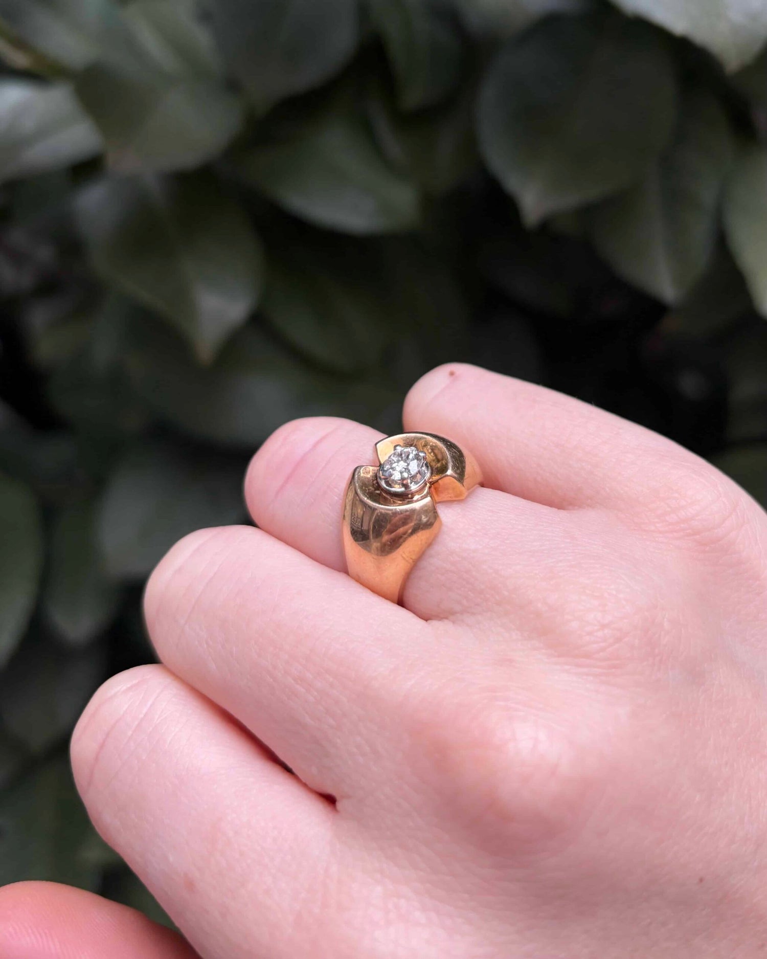 Bague Tank Vintage Diamant 0.50 Carat &quot;Aude&quot;