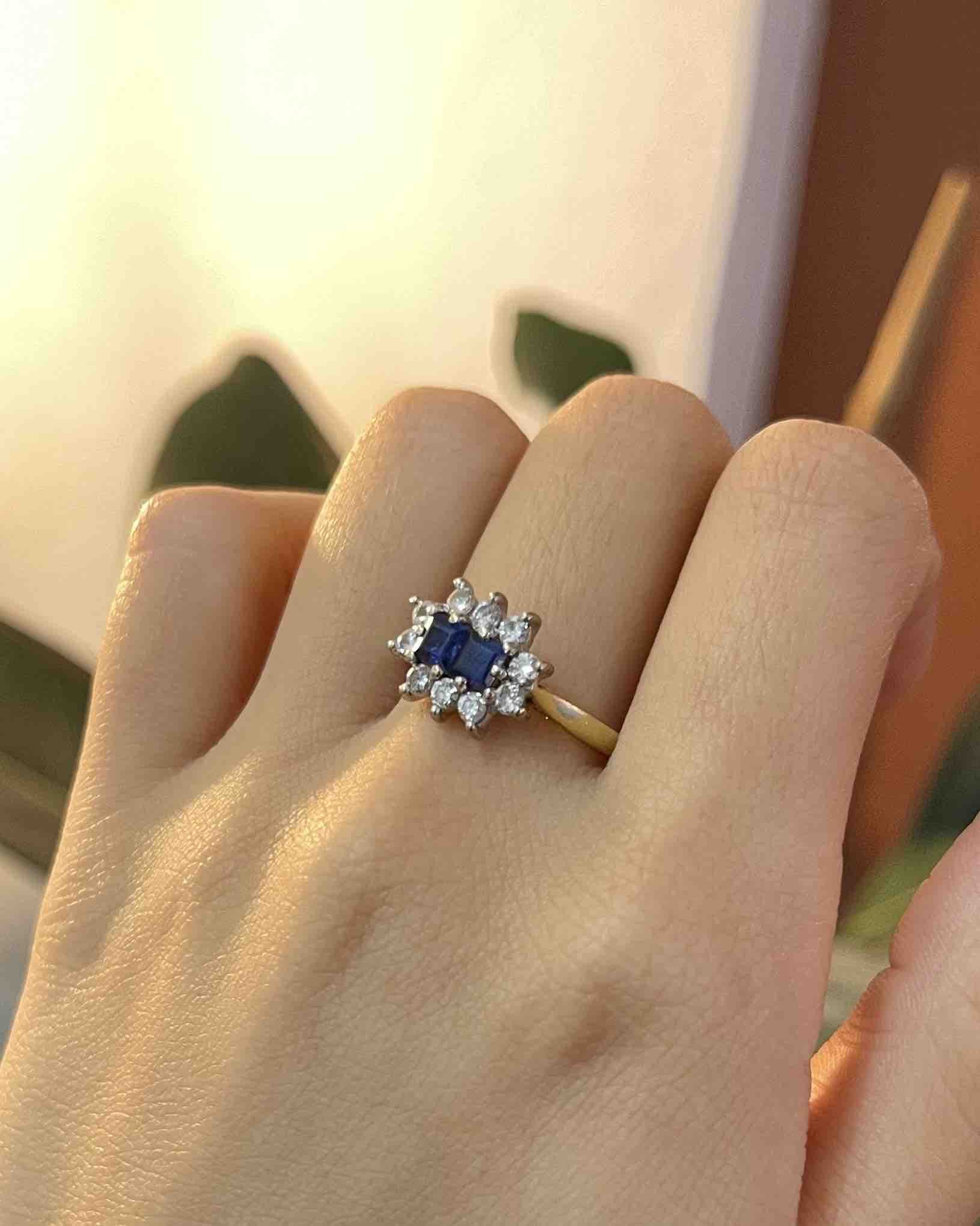 "Wallie" Daisy Sapphire &amp;amp; Diamond Ring