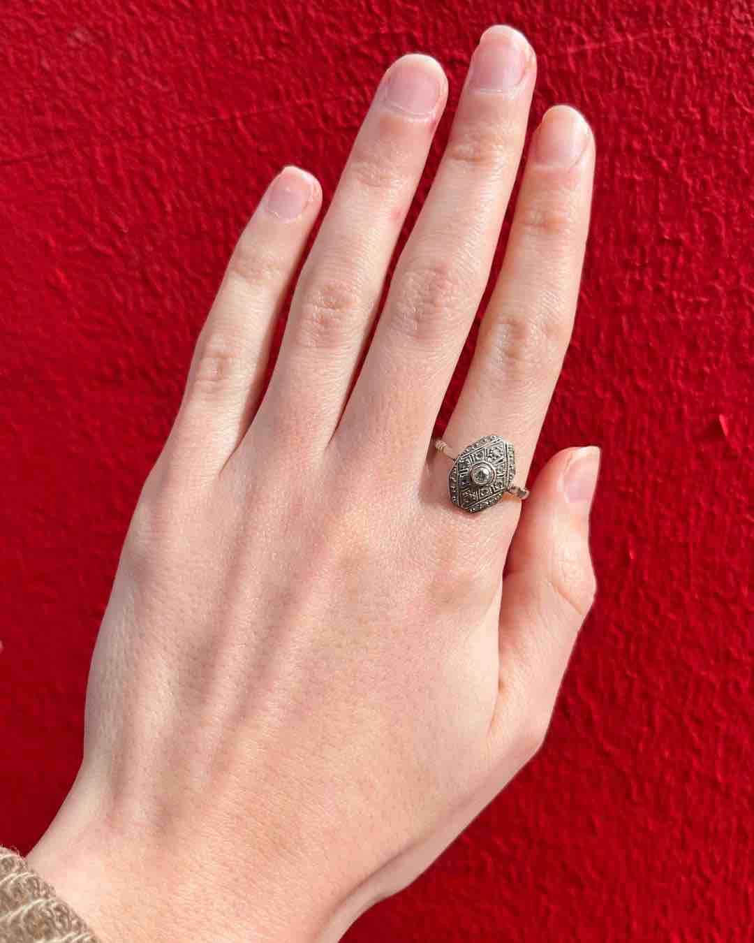 Bague Diamants Art-déco vintage &quot;Denise&quot;
