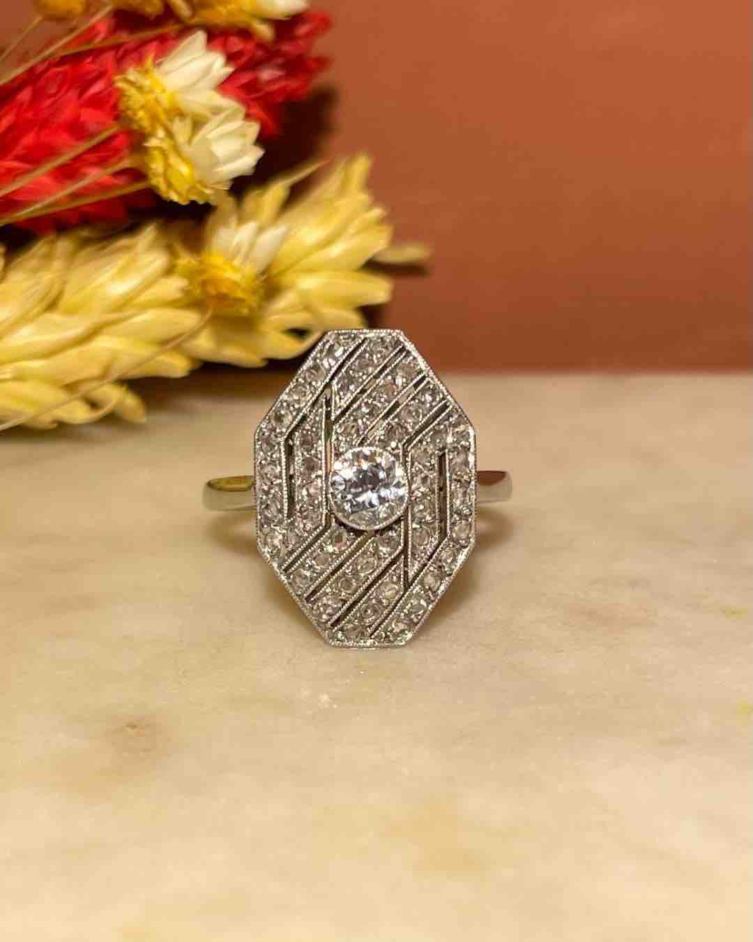 Bague Diamants Art - déco Vintage "Maryse" - Elliade Paris