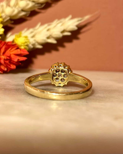 Bague Vintage Or 18 carats &amp; 19 Diamants &quot;Jennie&quot;