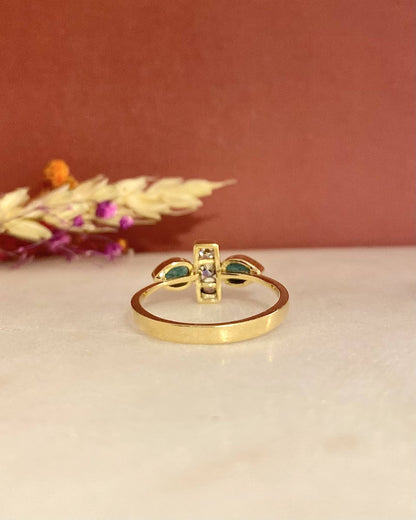 Bague Diamants &amp; Émeraude 0.30 carat &quot;Luciole&quot; - Elliade Paris