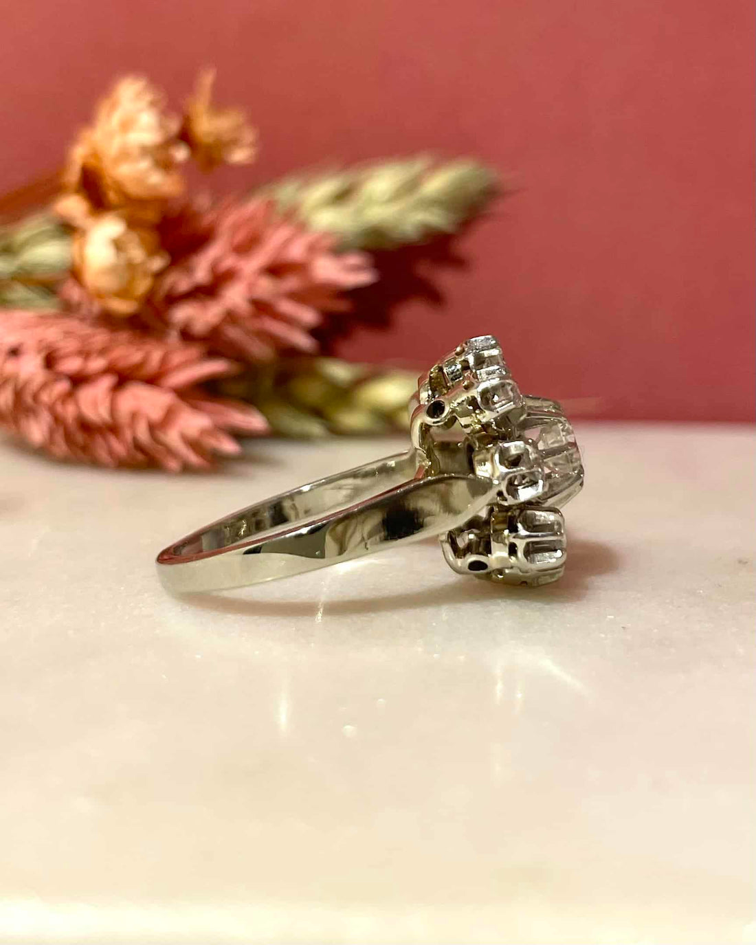 Bague Vintage Marguerite Diamants 0.80 carat &quot;Melissane&quot;