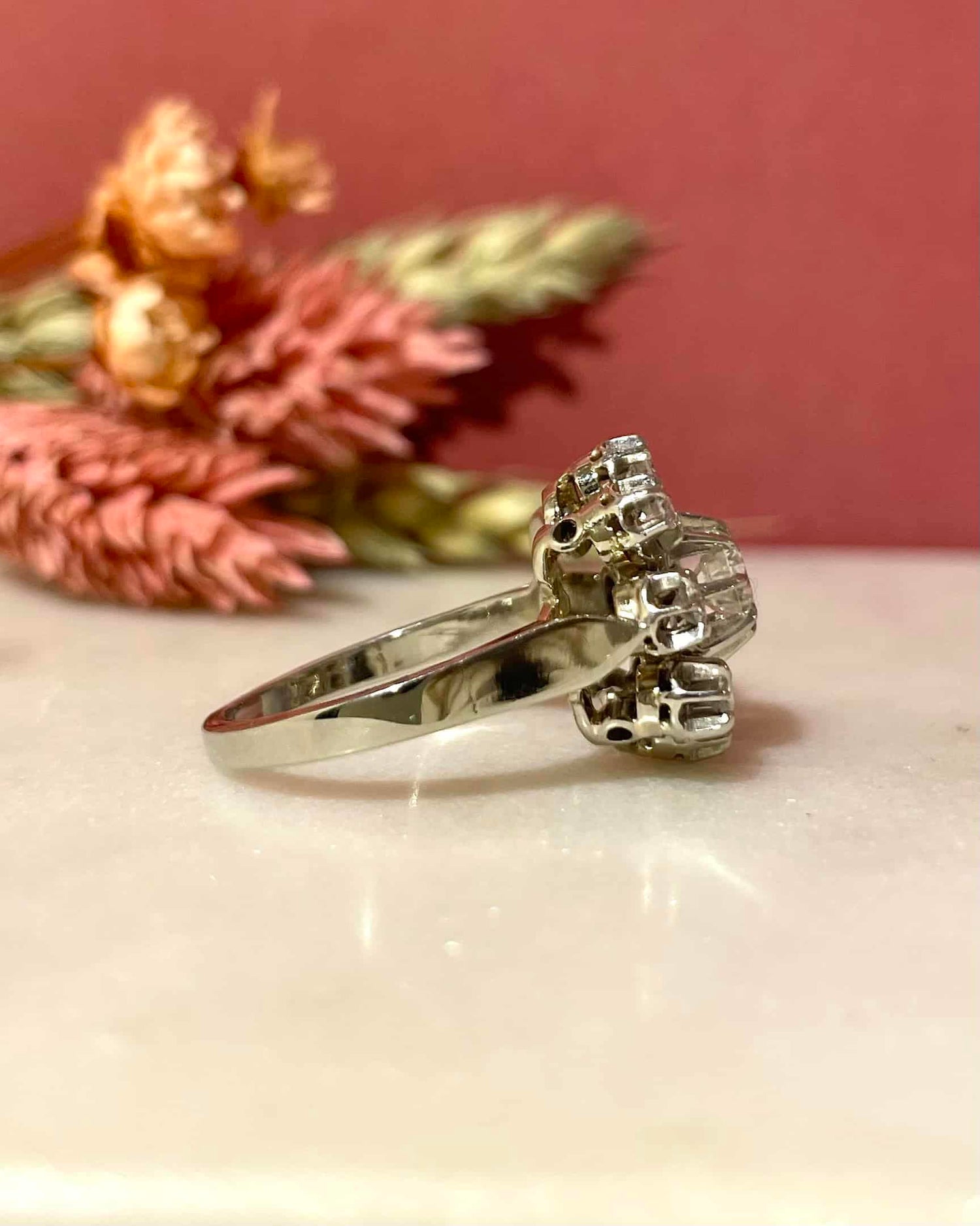Bague Vintage Marguerite Diamants 0.80 carat &quot;Melissane&quot;