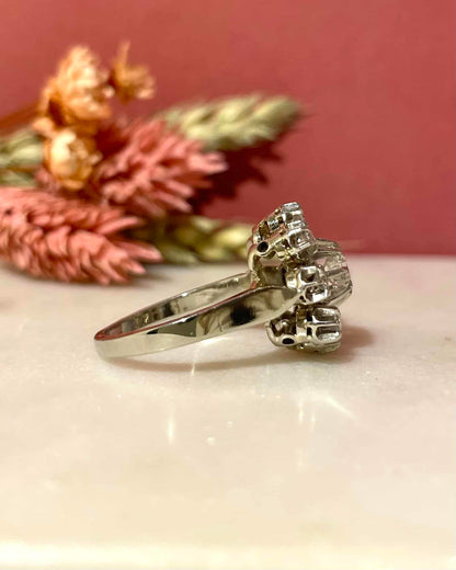 Bague Vintage Marguerite Diamants 0.80 carat &quot;Melissane&quot;