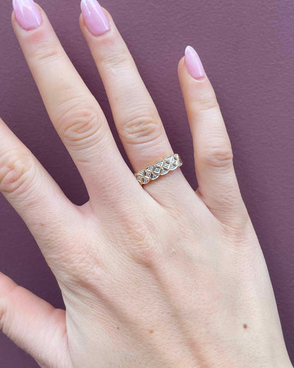 Demi-Alliance vintage 17 Diamants &quot;Astrid&quot;