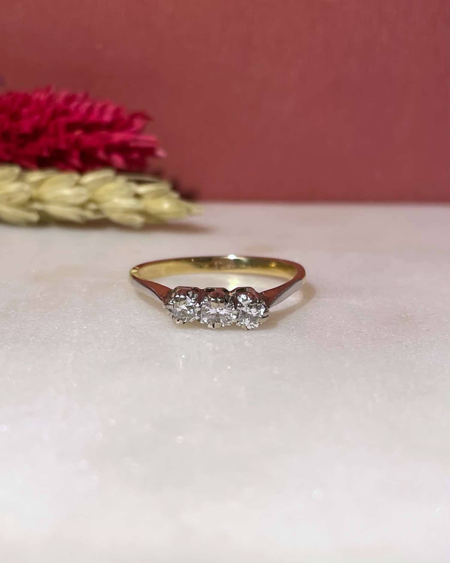 Bague Vintage Trilogie Diamants "Ophelia"