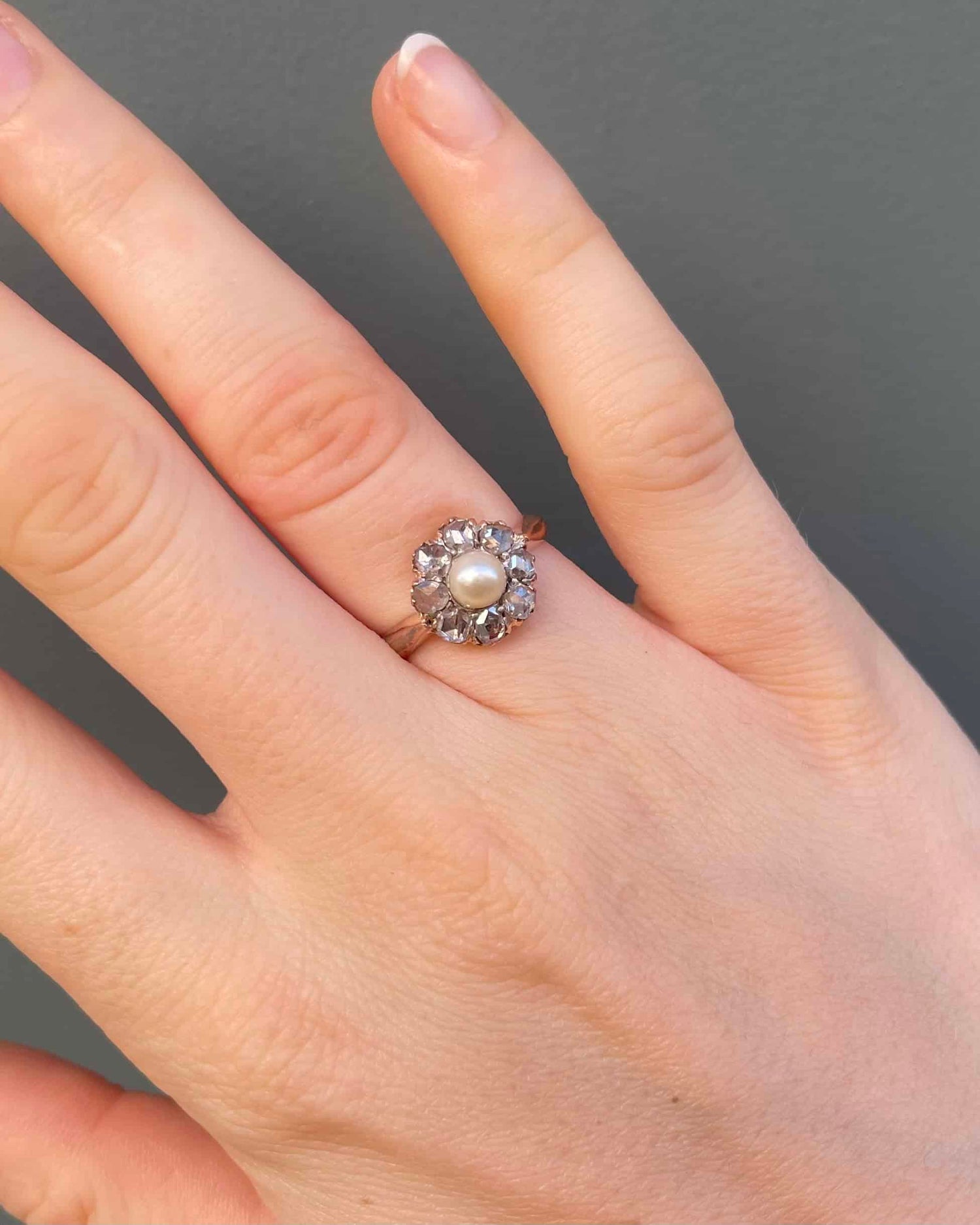 Bague Marguerite Perle &amp; Diamants &quot;Anaïa&quot;