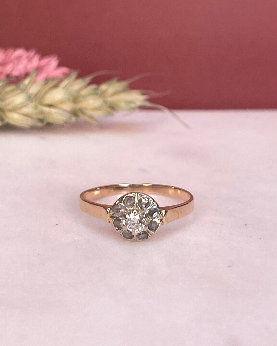 Bague Vintage Art-Deco Diamants &quot;Mint&quot; - Elliade Paris