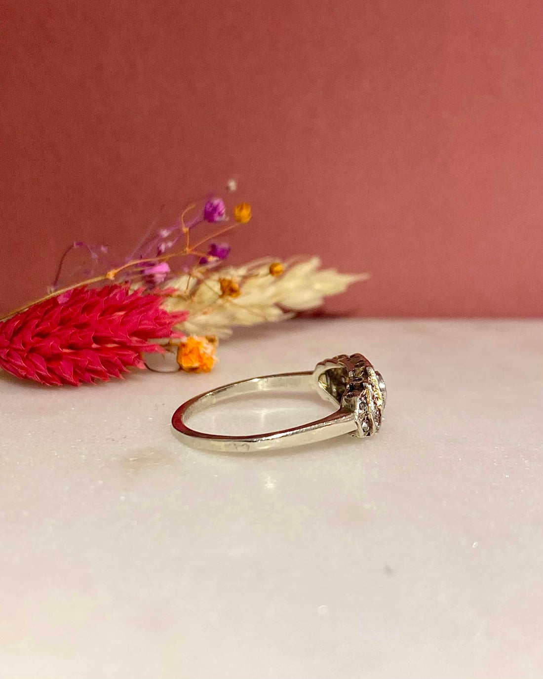 Bague Vintage Art-Déco 17 Diamants 0.37 carat &quot;Monica&quot;