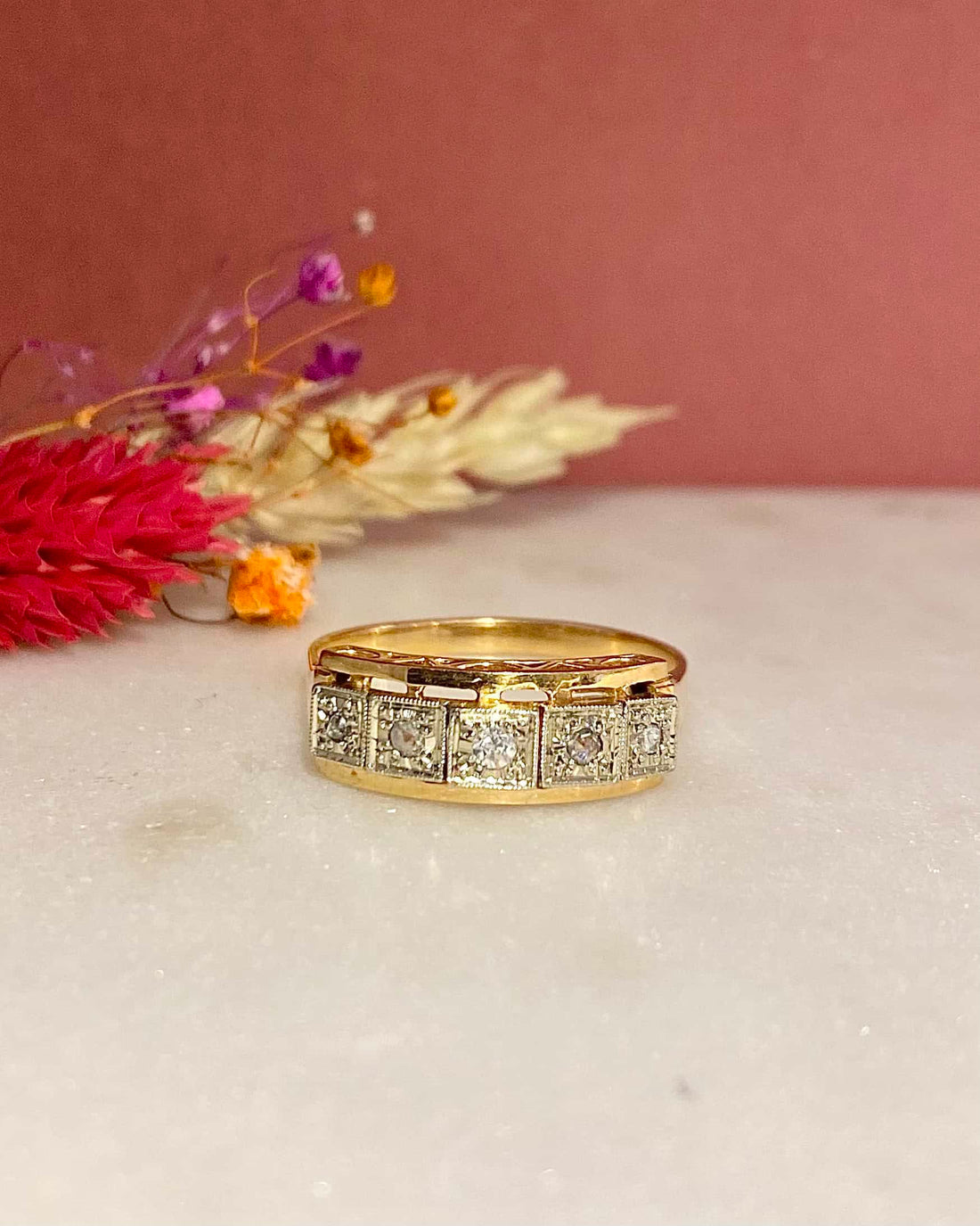 Art Deco Diamond River Ring &quot;Gema&quot;