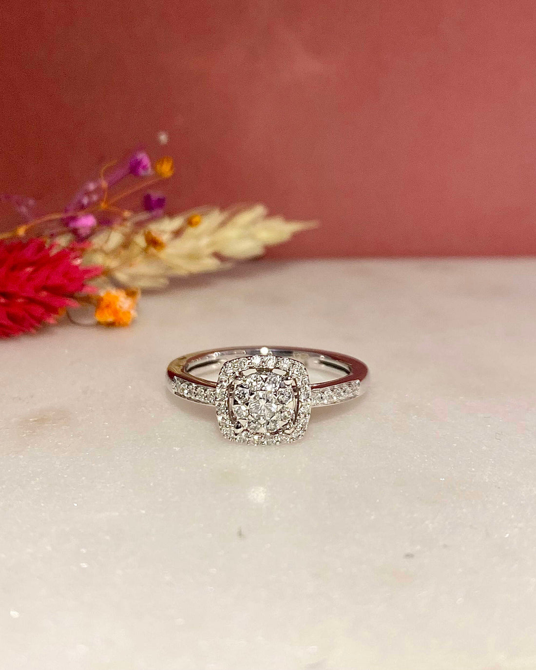 Bague Solitaire Vintage 39 Diamants &quot;Servane&quot;