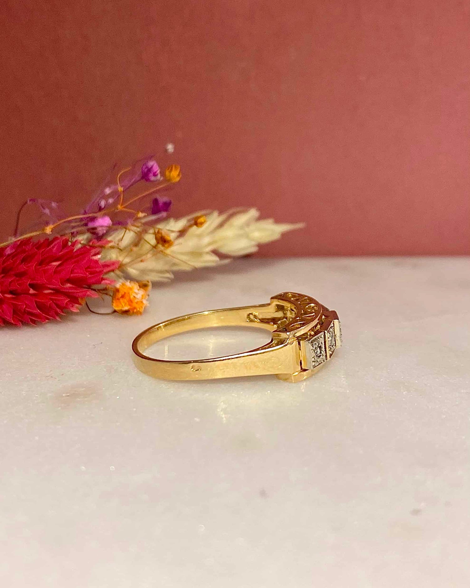 Bague Art-Déco Rivière Diamants &quot;Gema&quot;
