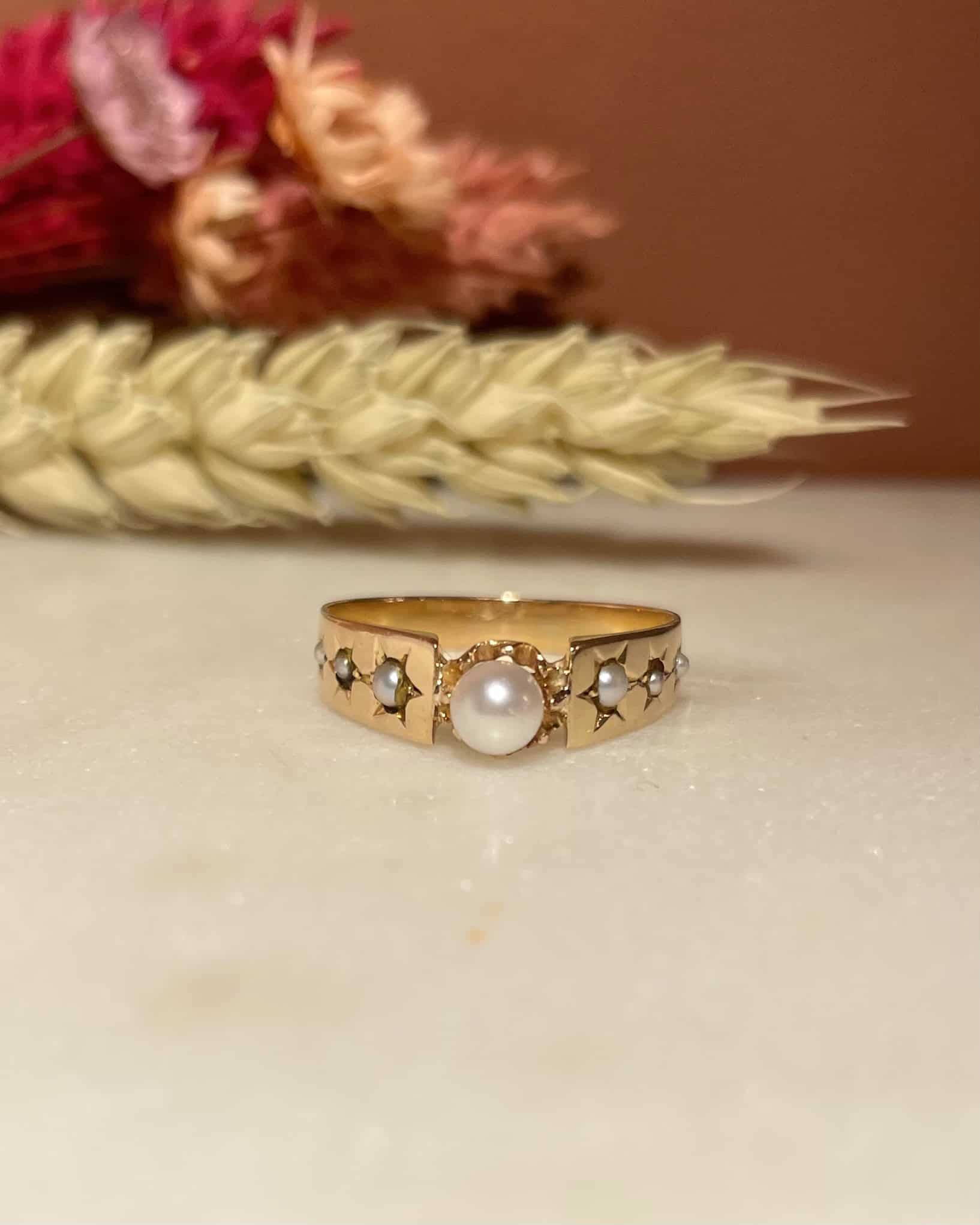 Bague Vintage Jonc Perles "Billie"