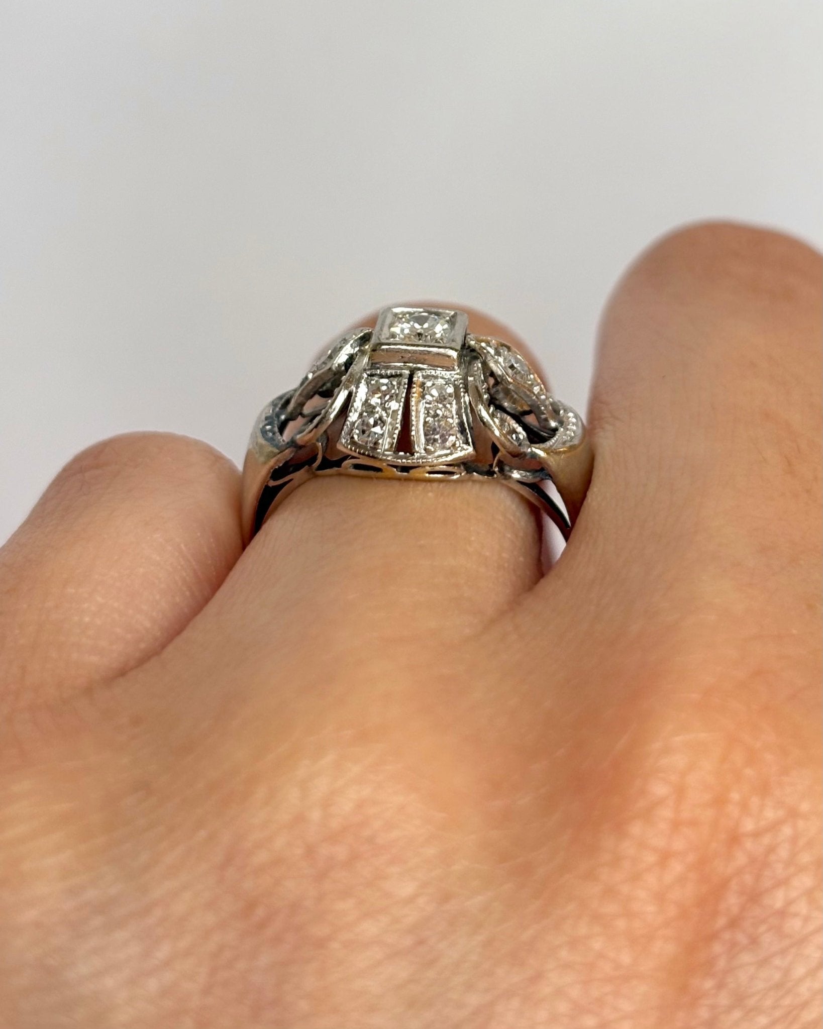 Bague Dôme Art Déco Diamants 0.49 carat "Elisabeth" - Elliade Paris