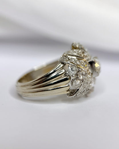 Bague Dôme Art-Déco Diamants 1.04 carat 6.49g "Zélie" - Elliade Paris