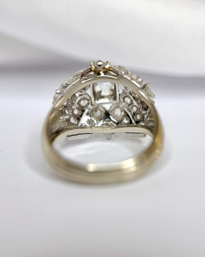 Bague Dôme Art-Déco Diamants 1.04 carat 6.49g "Zélie" - Elliade Paris