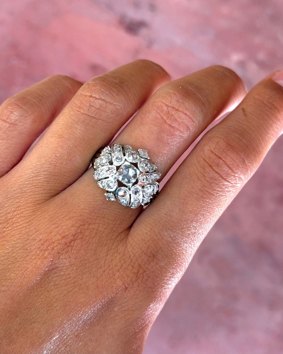 Bague Dôme Art-Déco Diamants 1.04 carat 6.49g "Zélie" - Elliade Paris