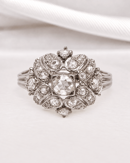 Bague Dôme Art-Déco Diamants 1.04 carat 6.49g "Zélie" - Elliade Paris