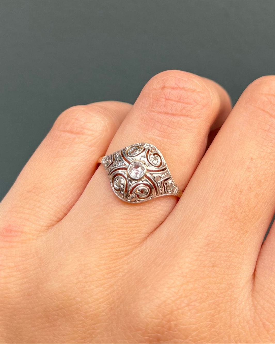 Bague Dôme Art Déco Diamants "Paloma" - Elliade Paris