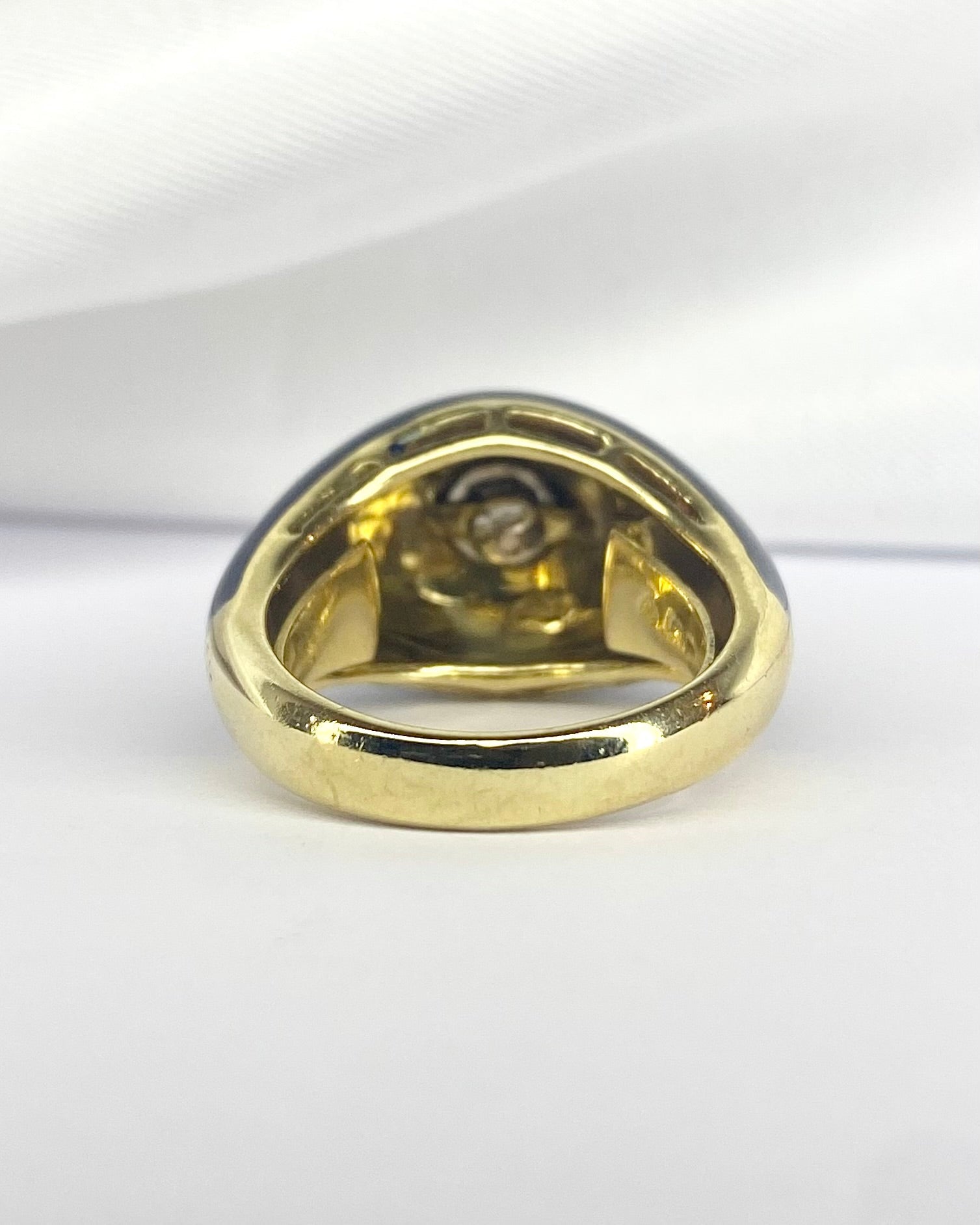 Bague Dôme Email, Diamants &amp; Or 9,09g "Nour" - Elliade Paris
