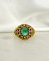 Bague Dôme Émeraude 1.5 carat, Diamants Or 7,58g "Mariana" - Elliade Paris