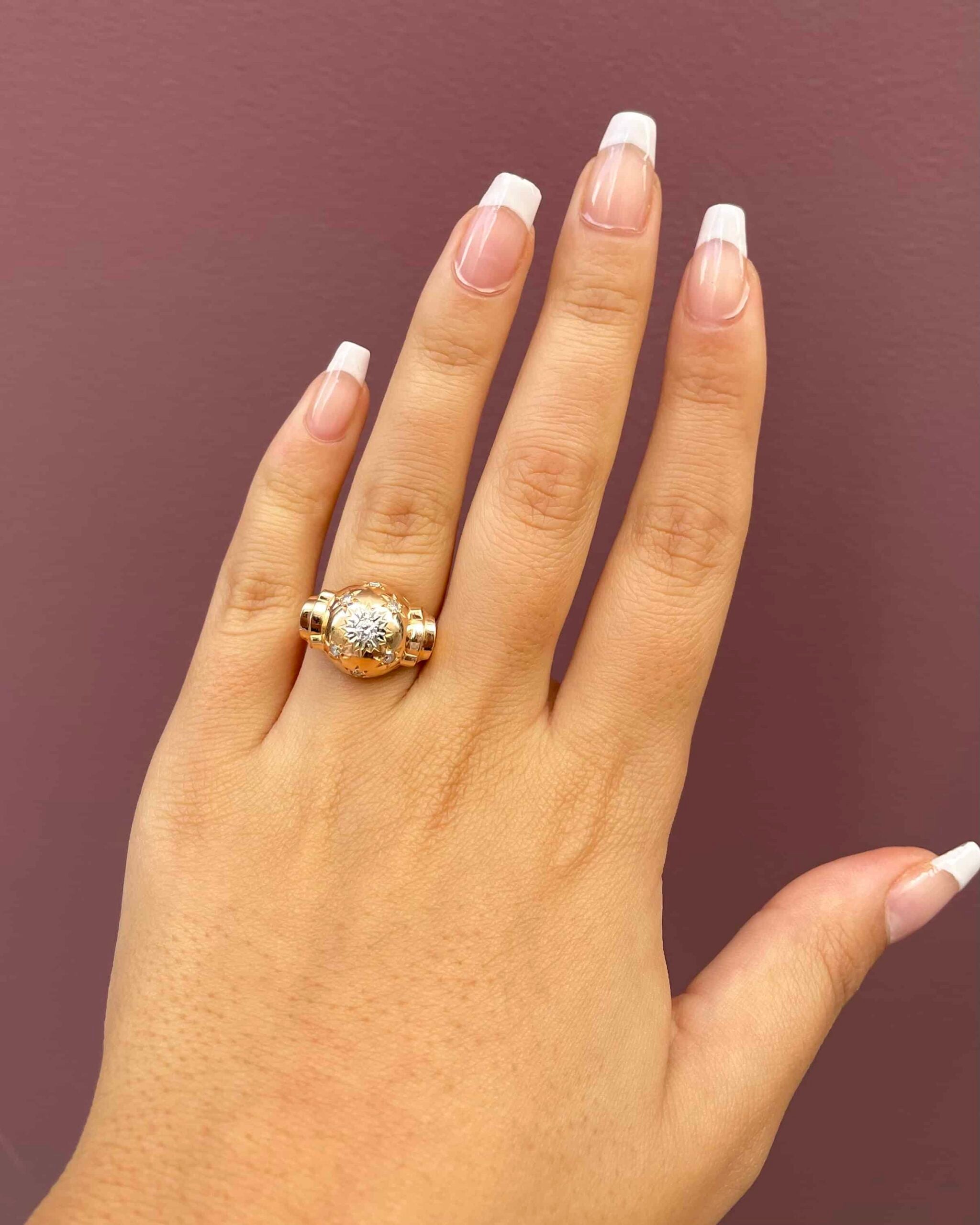 Bague Boule Diamants Serti étoilé "Mukum"
