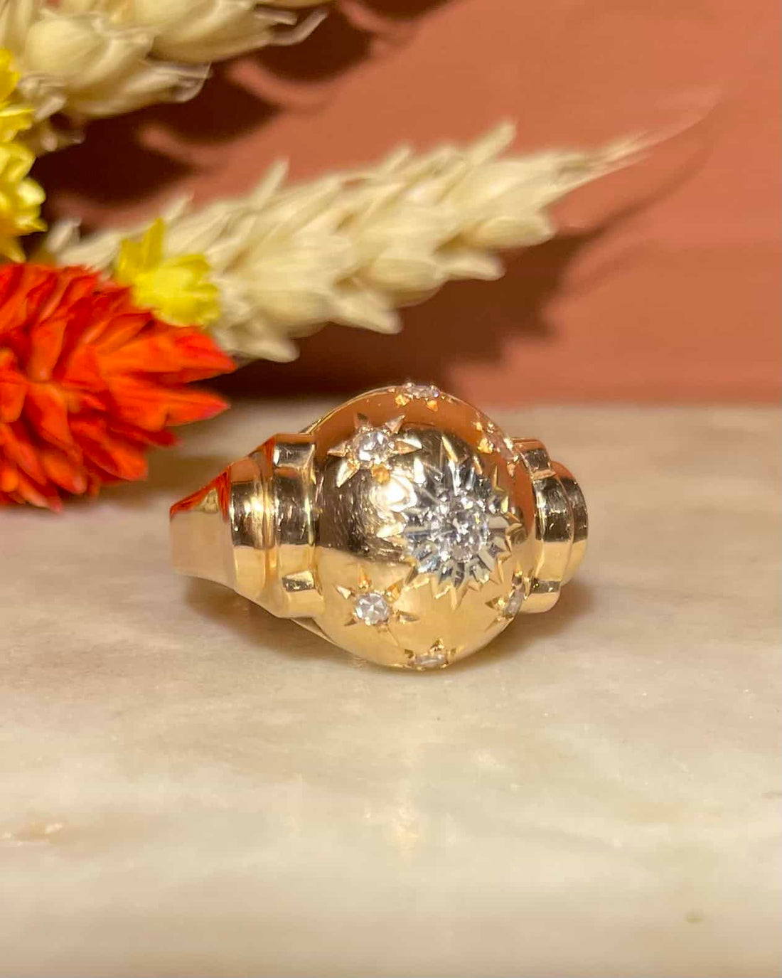 Bague Boule Diamants Serti étoilé &quot;Mukum&quot;