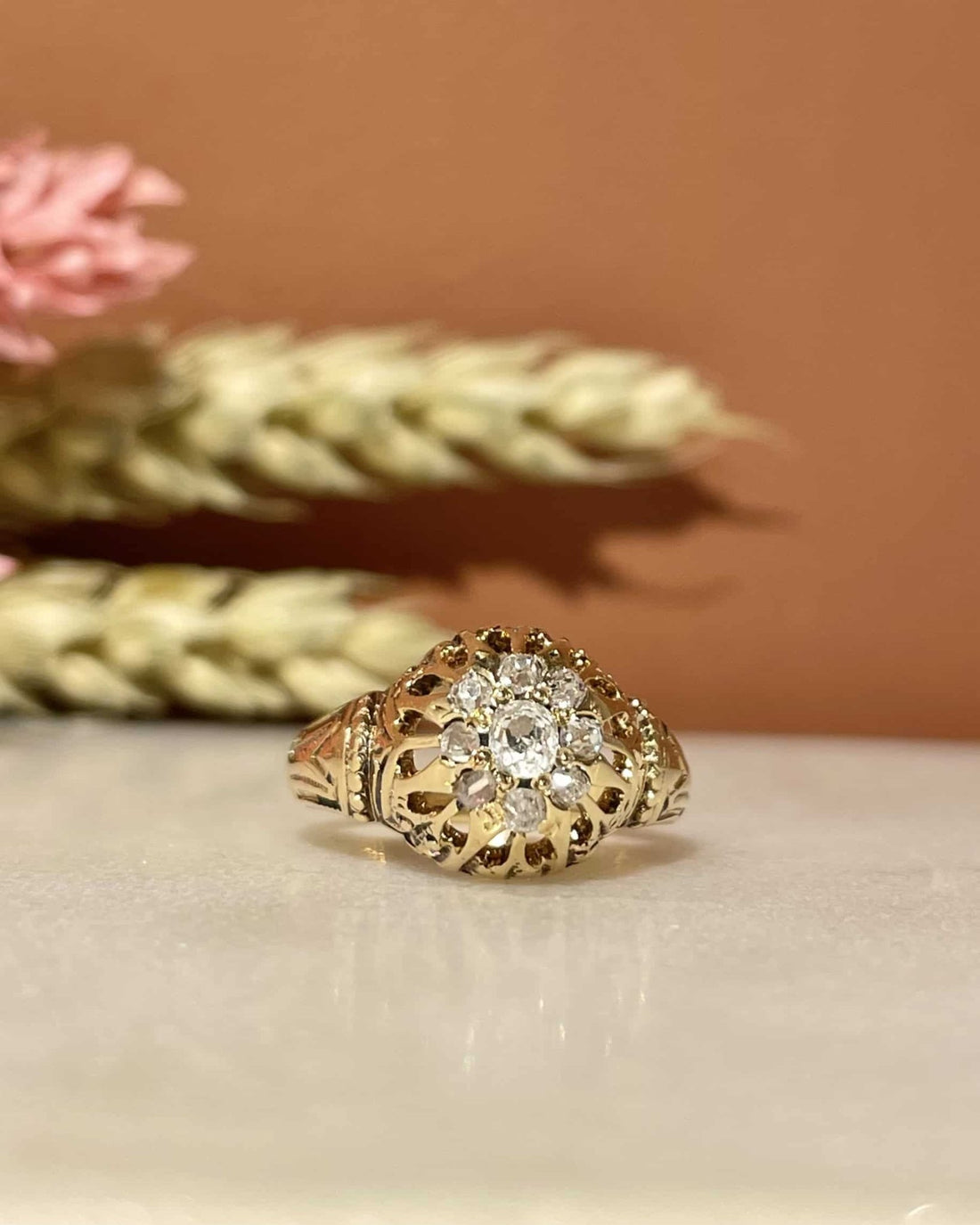 Bague Dôme Vintage Diamant &quot;Ness&quot; - Elliade Paris
