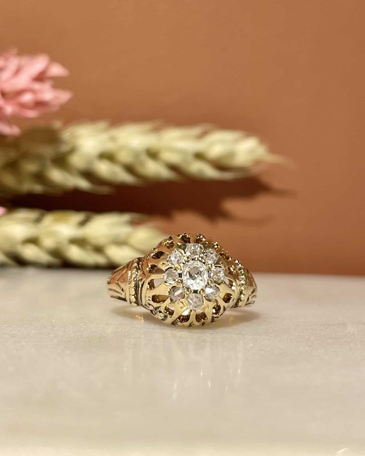 Bague Dôme Vintage Diamant &quot;Ness&quot; - Elliade Paris