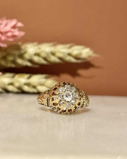 Bague Dôme Vintage Diamant &quot;Ness&quot; - Elliade Paris