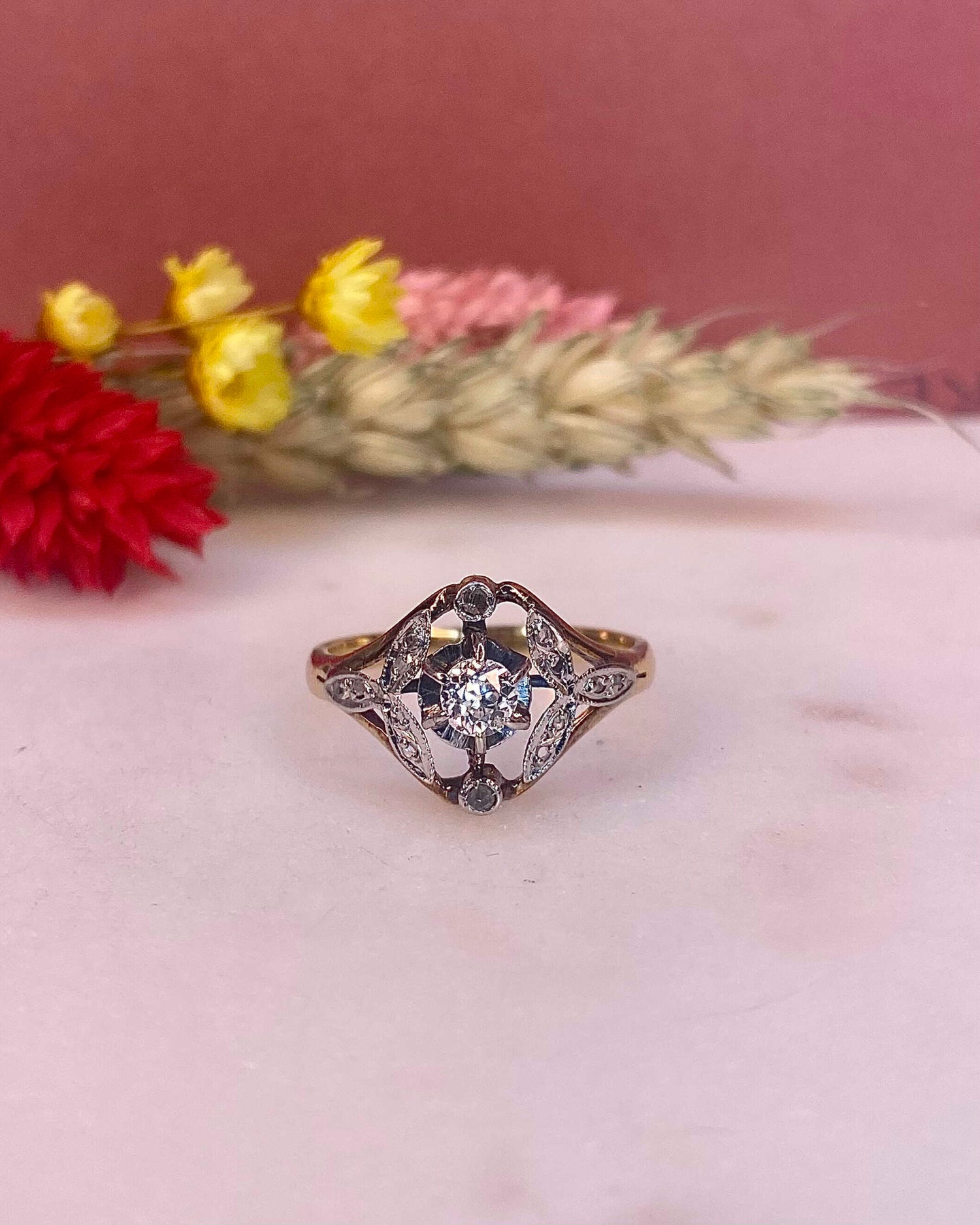 Bague Art-Déco Diamants 0.23 carat &quot;Callie&quot; - Elliade Paris