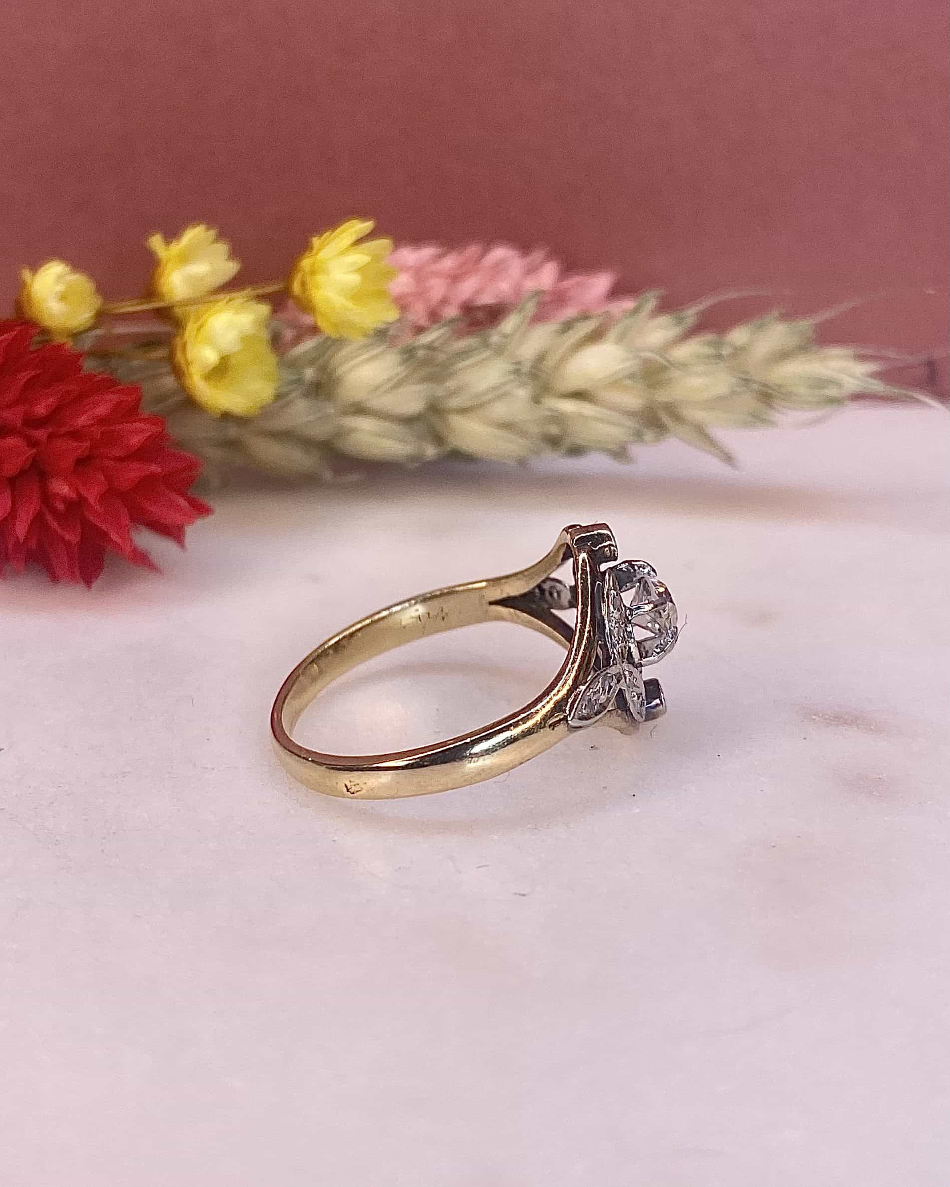 Bague Art-Déco Diamants 0.23 carat &quot;Callie&quot; - Elliade Paris