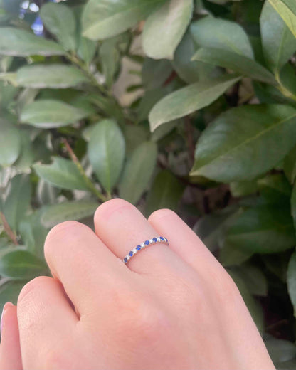 Demi-alliance Saphirs et Diamants &quot;Camilla&quot;