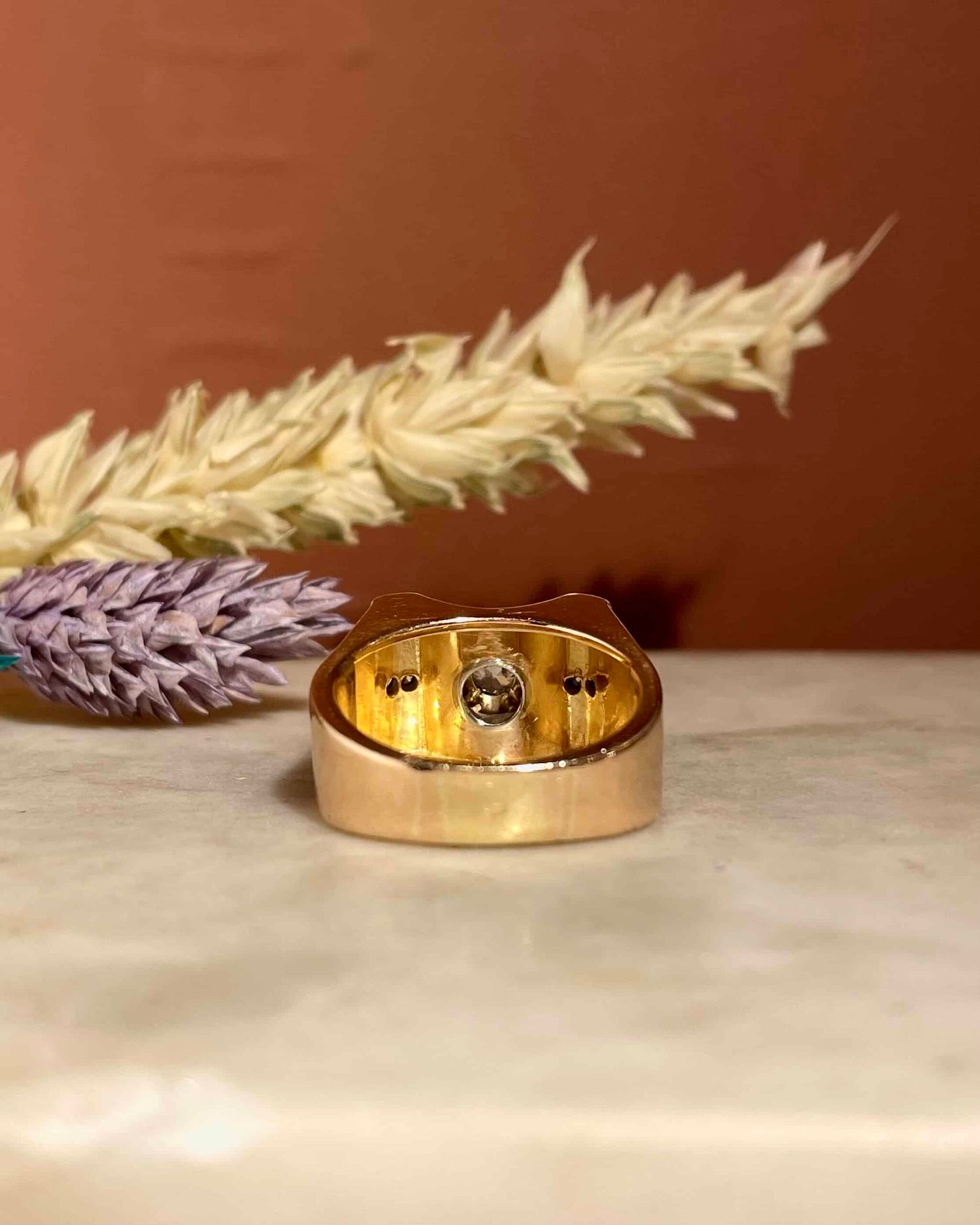 Vintage Tank Ring 10g Gold &amp;amp; Diamond "Shania"