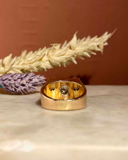 Vintage Tank Ring 10g Gold &amp;amp; Diamond "Shania"