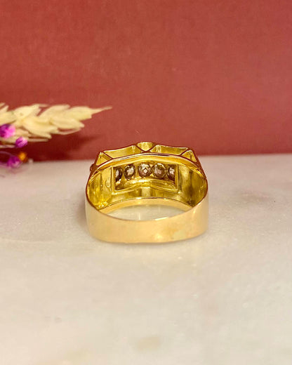 Vintage Tank Ring Diamonds 0.45 carat &quot;Elisabeth&quot;