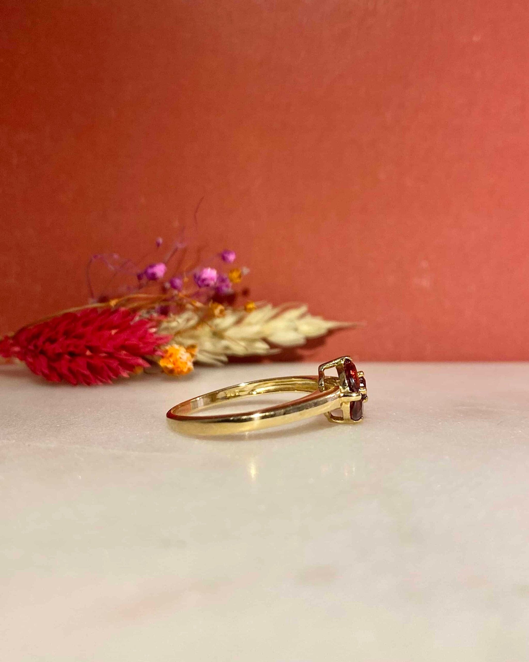 Bague Vintage Grenats 0.70 carat "Vanille"
