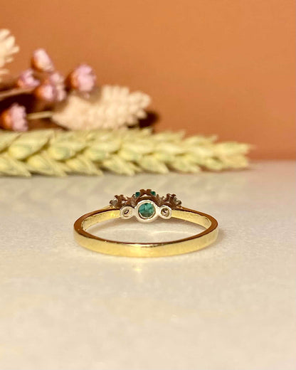 Bague Trilogie Emeraude 0.30 carat &amp; Diamants &quot;Serena&quot;