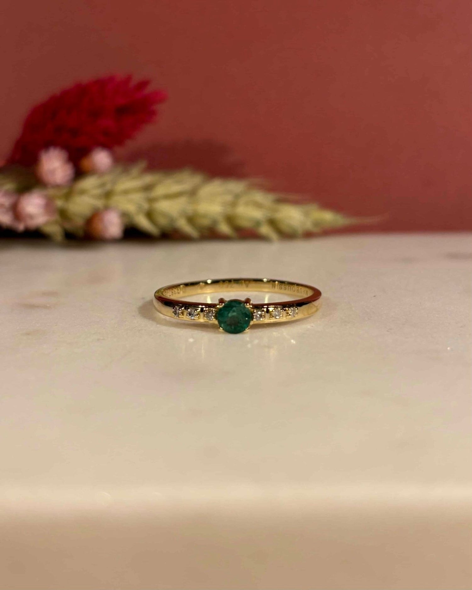 Bague Emeraude 0.30 Carat &amp; Diamants &quot;Malie&quot; - Elliade Paris