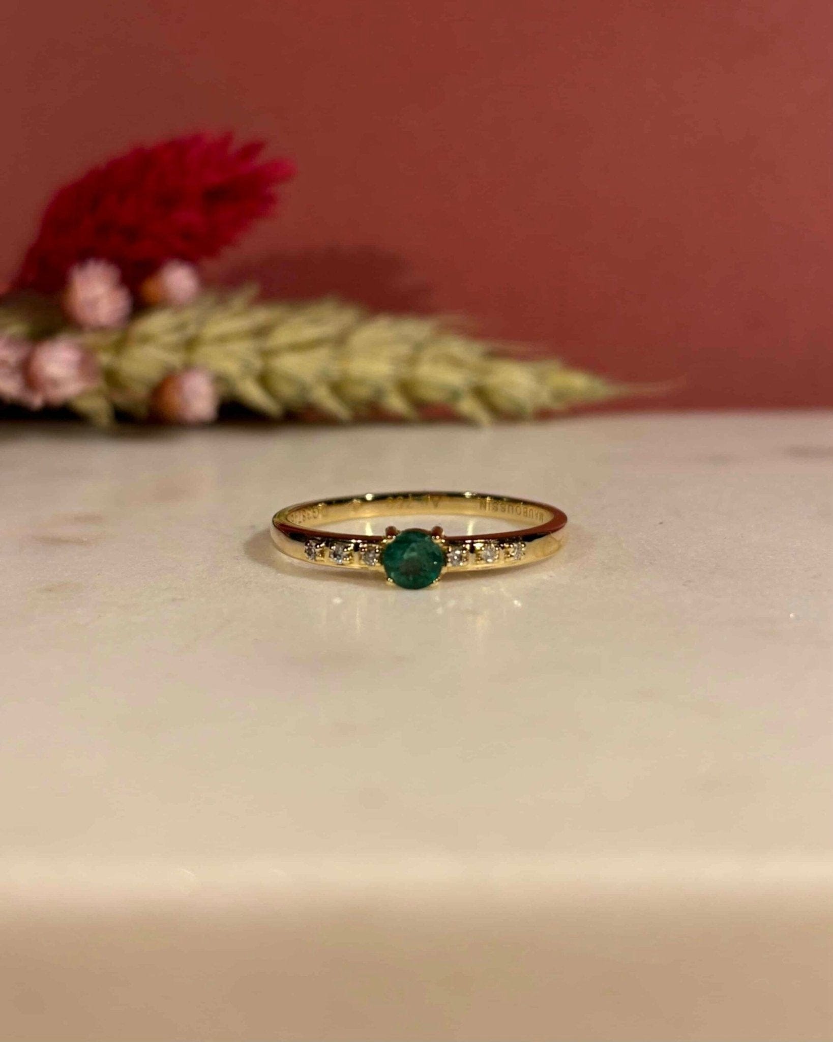 Bague Emeraude 0.30 Carat &amp; Diamants "Malie" - Elliade Paris
