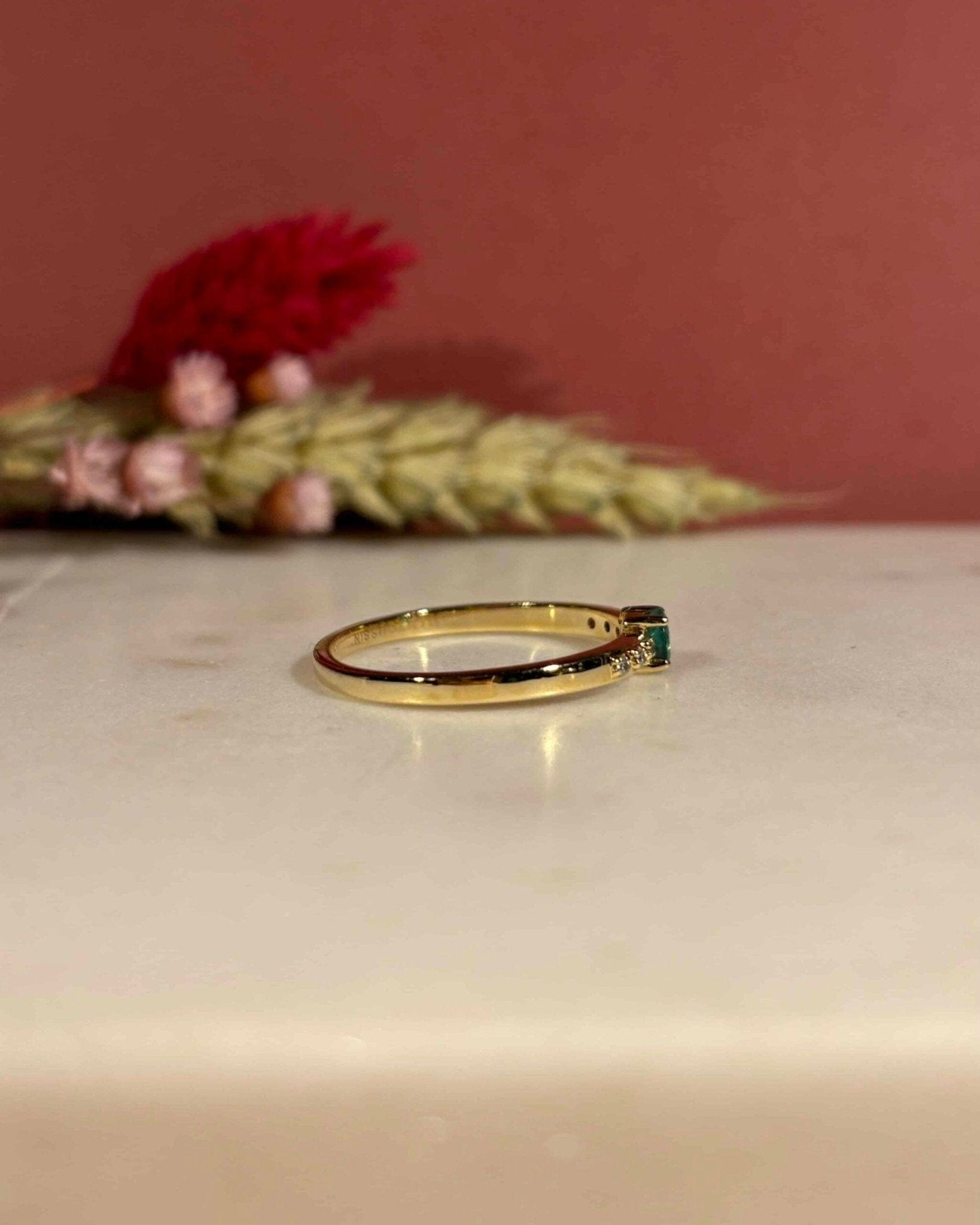 Bague Emeraude 0.30 Carat &amp; Diamants "Malie" - Elliade Paris