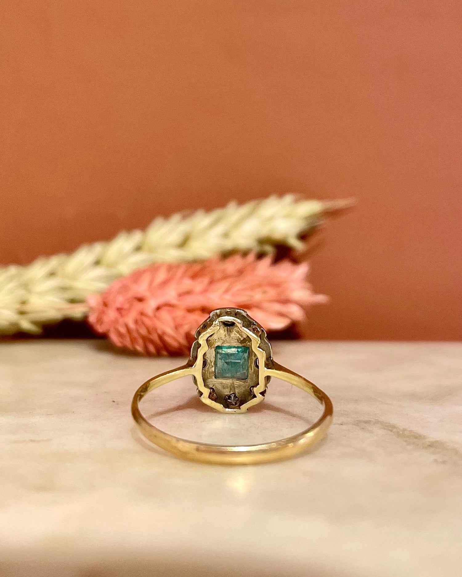 Bague Art-Déco Emeraude &amp; Diamants &quot;Priscilla&quot;